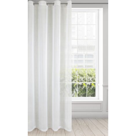 Eurofirany LUCY Tenda in Voile, Tenda Trasparente con occhielli - 1 Unità, Camera da Letto, Soggiorno, Cucina, 140 x 250cm, Crema