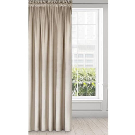 EUROFIRANY MELANIE RIDEAU EN VELOURS AVEC GALON FRONCEUR, 200 G/M², ÉLÉGANT, LISSE, UNI, MOELLEUX, MODERNE, CLASSIQUE, POUR SALO