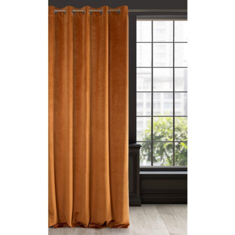 Eurofirany RIA Tenda Oscurante, Tenda con Occhielli - 1 pz, Tenda Extra Lunga, Elegante, Tinta Unita, Soggiorno, Camera da Letto, Densità 290 g/m², 140x250 cm, Ruggine