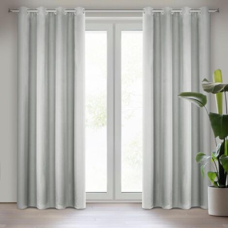 Eurofirany Rita Tenda Liscia Semplice Monocolore – 8 Occhielli Moderni, Camera da Letto, Soggiorno, Salone, cameretta dei Bambini, 1 Pezzo, Poliestere, Grigio Acciaio, 140x250 cm