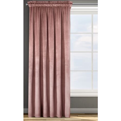 Eurofirany ROSA Tenda in Velluto con Fettuccia Arricciatenda - 1 Unità, Soffice, Pannello, Drappo Classico, Glamour, Elegante, Soggiorno, Camera da Letto, 290 g/m2, 140x270 cm, Rosa Scuro