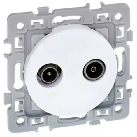 Eur'Ohm 60265 Prise TV+FM Square 1 poste - 250V - Blanc