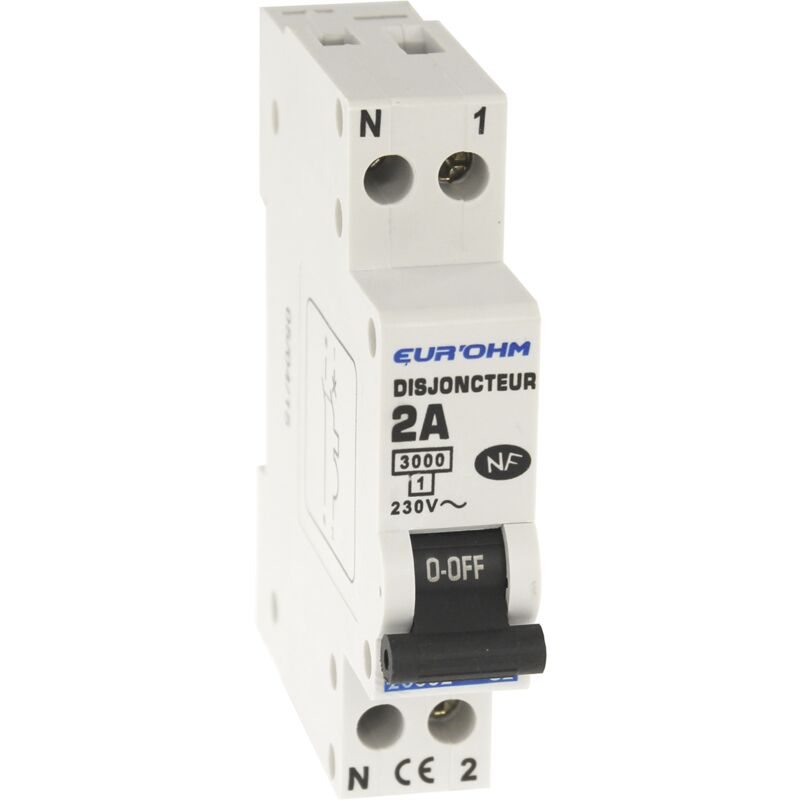 Leistungsschalter 1P+N nf Kurve c Schraubanschluss oben/unten 3kA - IP20/IK02 2A