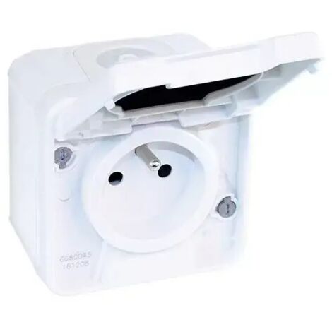 EUROHM OXXO PRISE DE COURANT 2P+T ÉTANCHE COMPLET BLANC IP55 - 60850