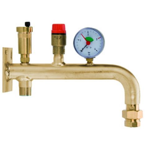 Eurojauge – Console vase d'expansion en acier doré – Dimensions 320x230x90 mm – Capacité 25 litres – Fixation murale pour systèmes de chauffage