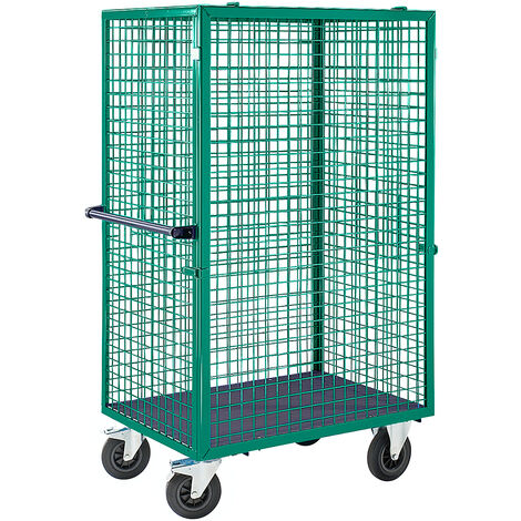 EUROKRAFT ACTIVE GREEN Chariot à tablettes - panneau grillagé accrochable - vert turquoise - Coloris piétement: turquoise