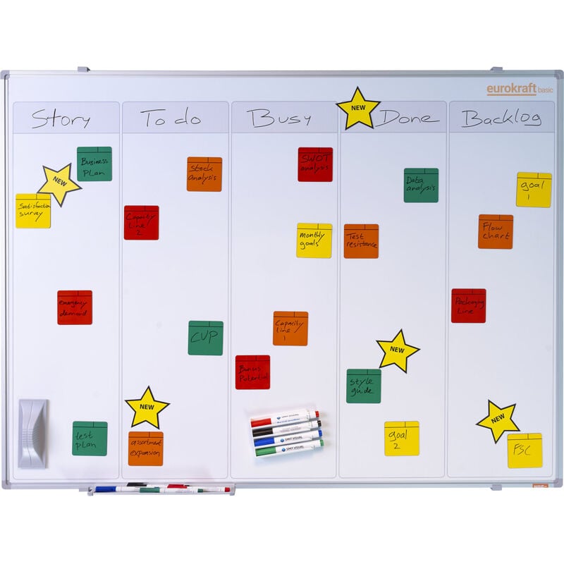 Eurokraftbasic - eurokraft basic, Tableau Scrum et Kanban, à 5 rangées, l x h