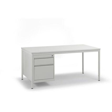 eurokraft basic, Bureau d'atelier gris clair, tiroirs 1 x 140