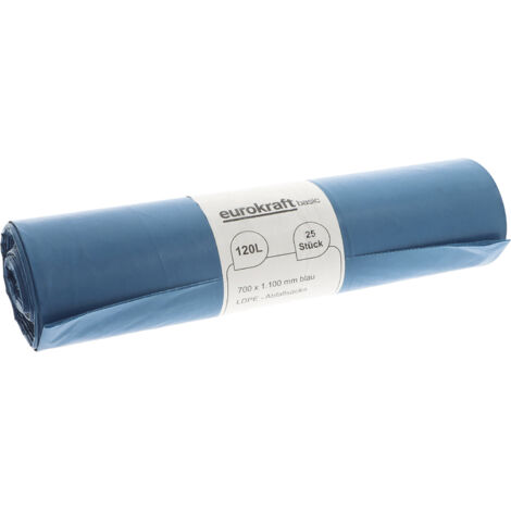 eurokraft basic, Sacs-poubelle, 100% PE basse densité PCR, 120