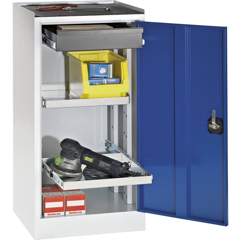 eurokraft pro, Armoire à outils, 1 tiroir, 2 tablettes, porte