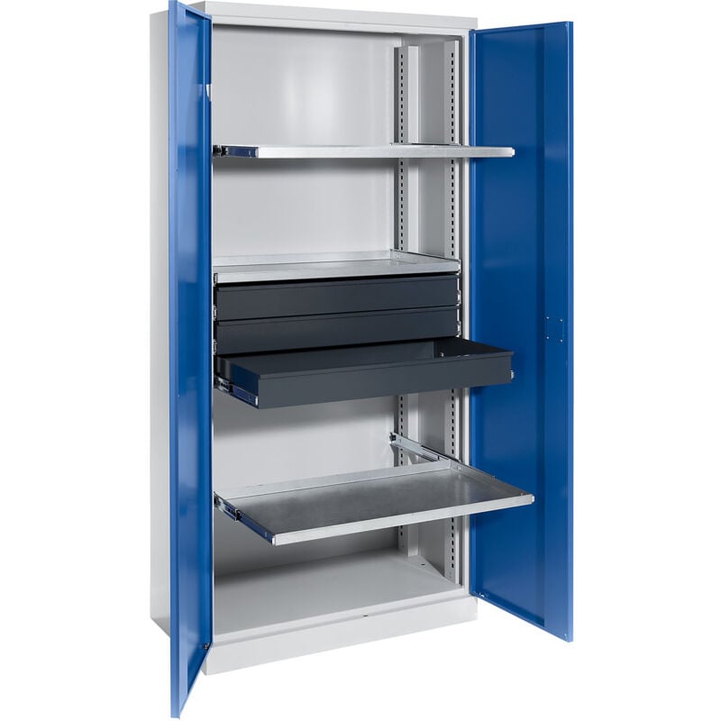 Eurokraft pro, Armoire d'atelier, largeur 950 mm, 3 tablettes