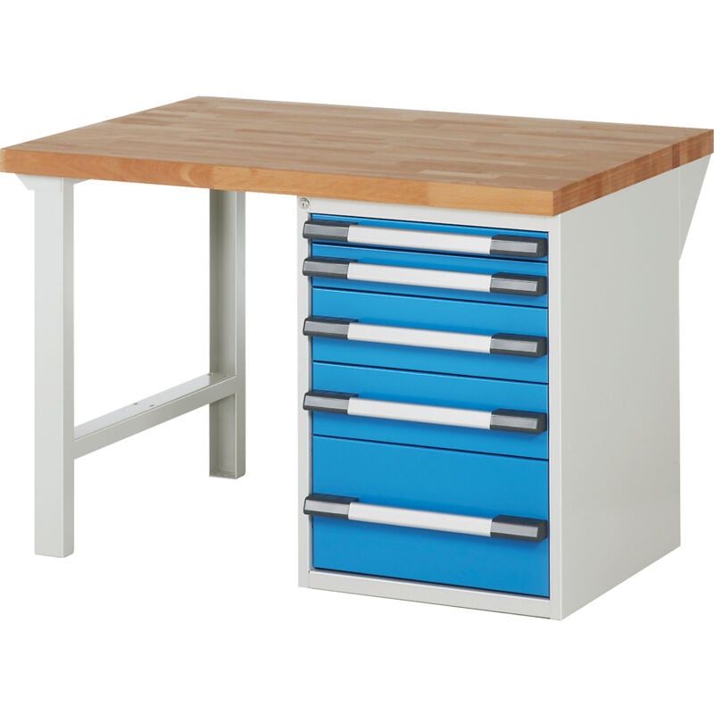 Eurokraftpro - eurokraft pro, Établi, système modulaire Série 7000, 5 tiroirs