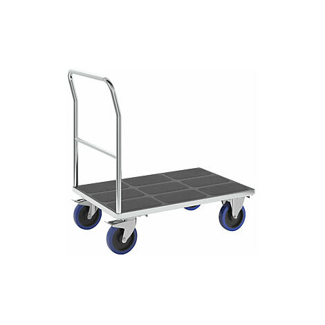 Carrello a pianale con timone – eurokraft pro: portata 500 kg, con