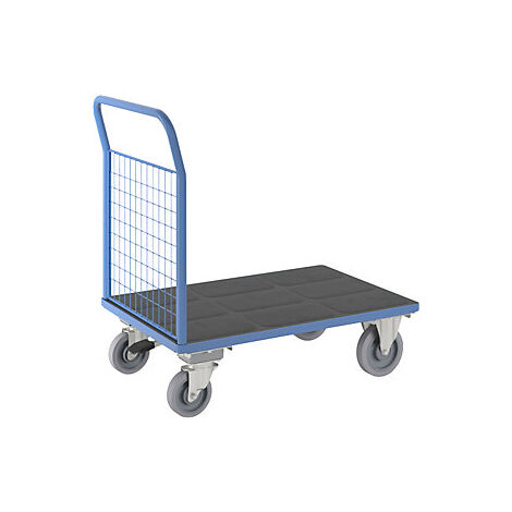 eurokraft pro  Carrello a pianale  1 sponda alta in griglia su