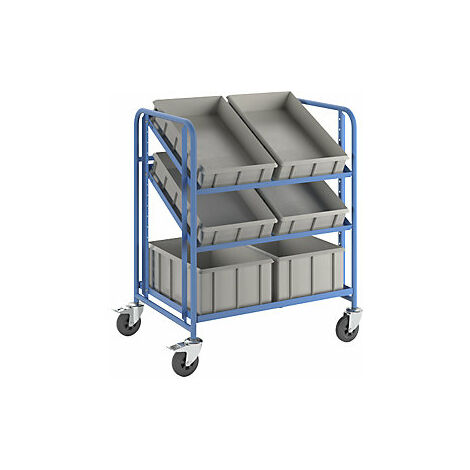 eurokraft pro  Carrello a ripiani con cassette Euro  con 6