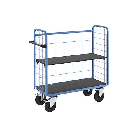 eurokraft pro  Carrello a ripiani  con sponde grigliate  3