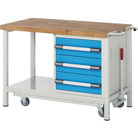 eurokraft pro, Établi mobile à châssis escamotable, sur