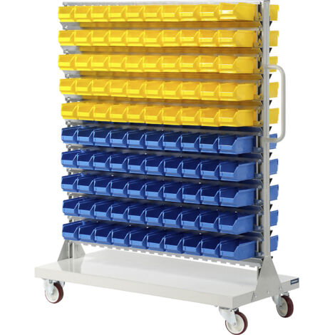 eurokraft pro, Rayonnage mobile avec bacs à bec, double face,