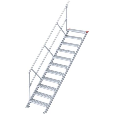 Euroline 510 Treppe 45° 1000mm Stufenbreite 11 Stufen Alu gerieft