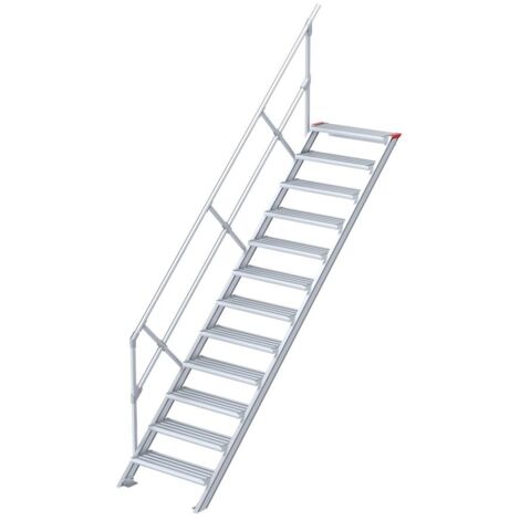 Euroline 510 Treppe 45° 1000mm Stufenbreite 12 Stufen Alu gerieft