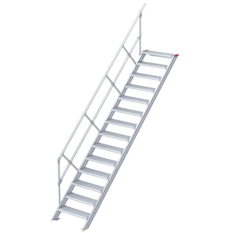 Euroline 510 Treppe 45° 1000mm Stufenbreite 14 Stufen Alu gerieft
