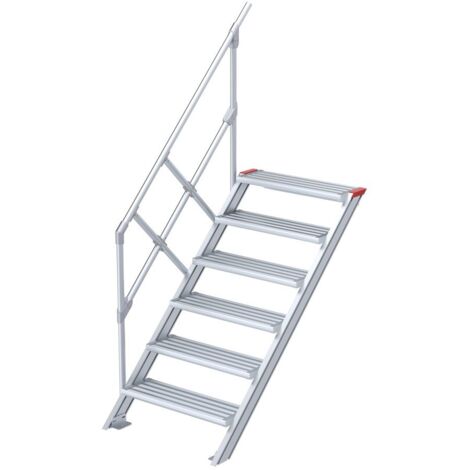 Euroline 510 Treppe 45° 1000mm Stufenbreite 6 Stufen Alu gerieft