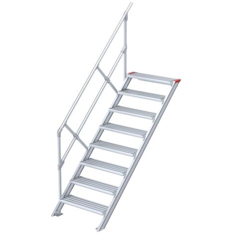 Euroline 510 Treppe 45° 1000mm Stufenbreite 8 Stufen Alu gerieft