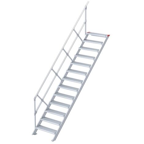 Euroline 510 Treppe 45° 600mm Stufenbreite 13 Stufen Alu gerieft
