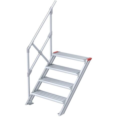 Euroline 510 Treppe 45° 600mm Stufenbreite 4 Stufen Alu gerieft