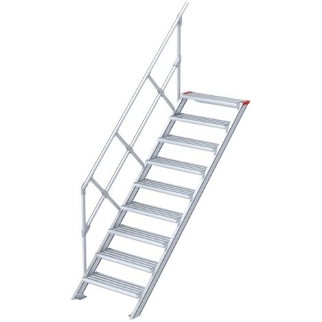 Euroline 510 Treppe 45° 600mm Stufenbreite 9 Stufen Alu gerieft