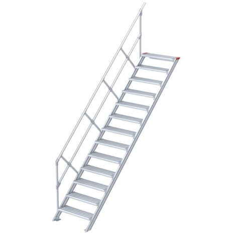 Euroline 510 Treppe 45° 800mm Stufenbreite 13 Stufen Alu gerieft