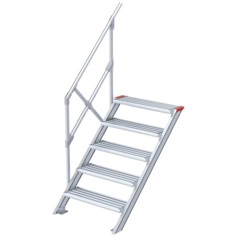 Euroline 510 Treppe 45° 800mm Stufenbreite 5 Stufen Alu gerieft