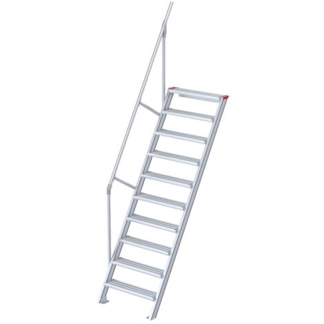 Euroline 510 Treppe 60° 1000mm Stufenbreite 10 Stufen Alu gerieft
