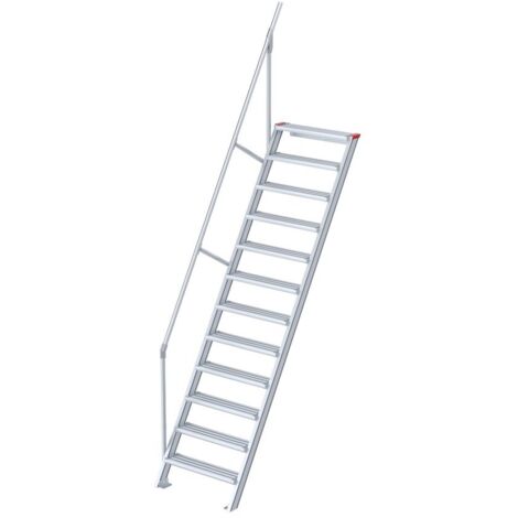 Euroline 510 Treppe 60° 1000mm Stufenbreite 12 Stufen Alu gerieft