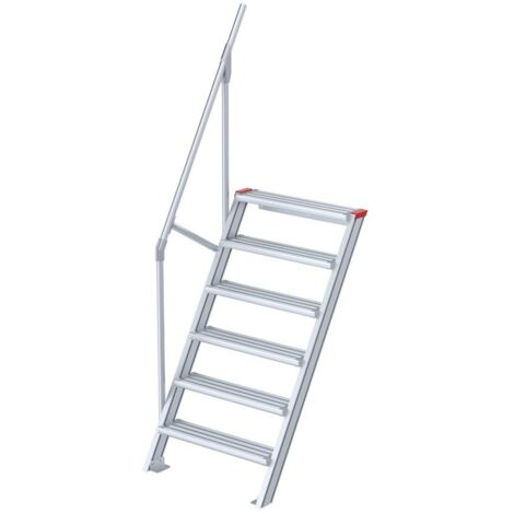 Euroline 510 Treppe 60° 1000mm Stufenbreite 6 Stufen Alu gerieft