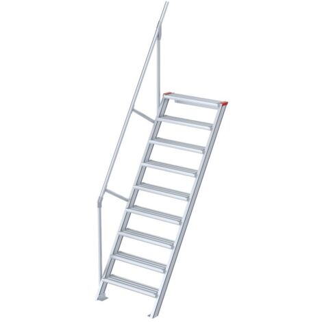 Euroline 510 Treppe 60° 1000mm Stufenbreite 9 Stufen Alu gerieft