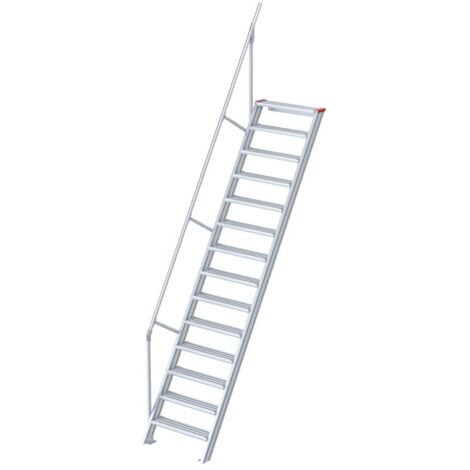 Euroline 510 Treppe 60° 600mm Stufenbreite 14 Stufen Alu gerieft