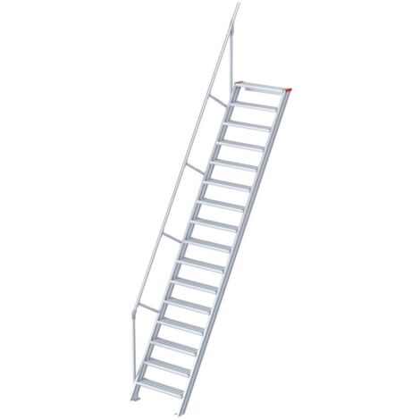 Euroline 510 Treppe 60° 600mm Stufenbreite 16 Stufen Alu gerieft