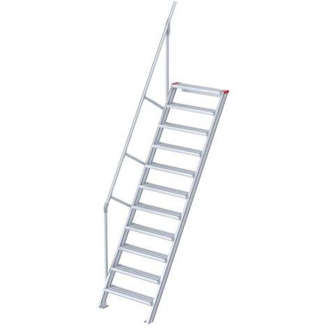 Euroline 510 Treppe 60° 800mm Stufenbreite 11 Stufen Alu gerieft