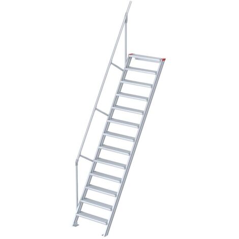 Euroline 510 Treppe 60° 800mm Stufenbreite 13 Stufen Alu gerieft