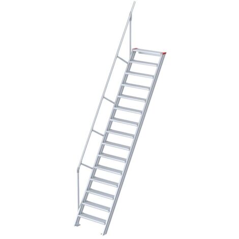 Euroline 510 Treppe 60° 800mm Stufenbreite 15 Stufen Alu gerieft
