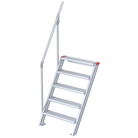 Euroline 510 Treppe 60° 800mm Stufenbreite 5 Stufen Alu gerieft