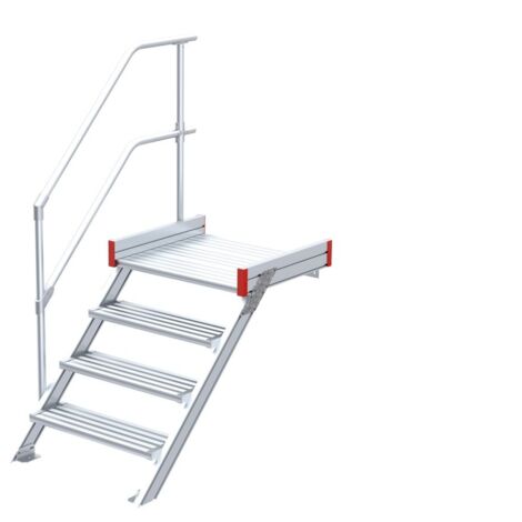 Euroline 511 Podesttreppe 45° 1000mm Stufenbreite 4 Stufen Alu gerieft