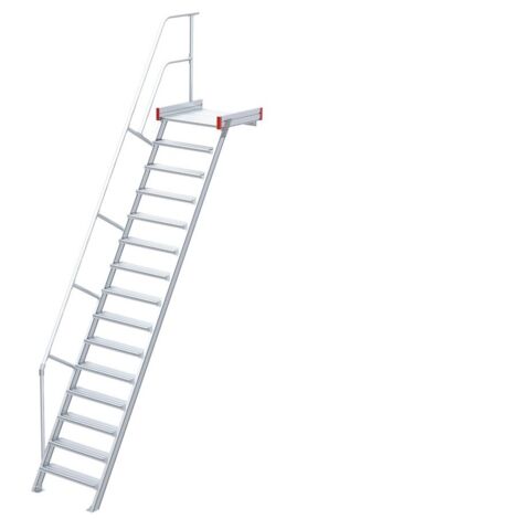 Euroline 511 Podesttreppe 60° 1000mm Stufenbreite 15 Stufen Alu gerieft