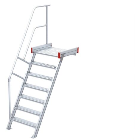 Euroline 511 Podesttreppe 60° 1000mm Stufenbreite 7 Stufen Alu gerieft