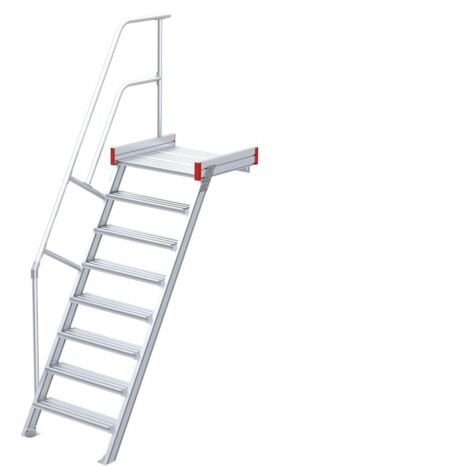 Euroline 511 Podesttreppe 60° 1000mm Stufenbreite 8 Stufen Alu gerieft