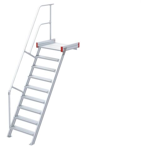 Euroline 511 Podesttreppe 60° 1000mm Stufenbreite 9 Stufen Alu gerieft