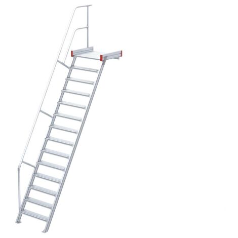 Euroline 511 Podesttreppe 60° 600mm Stufenbreite 14 Stufen Alu gerieft