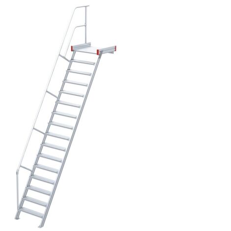 Euroline 511 Podesttreppe 60° 800mm Stufenbreite 14 Stufen Alu gerieft