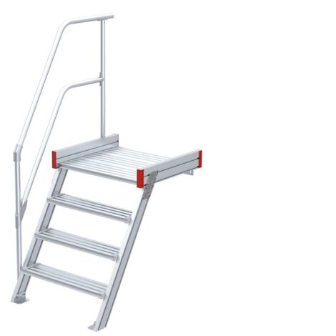 Euroline 511 Podesttreppe 60° 800mm Stufenbreite 4 Stufen Alu gerieft